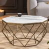 Table de salon en marbre blanc design