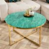Table de salon ronde verte