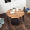 Table de salon ronde en bois