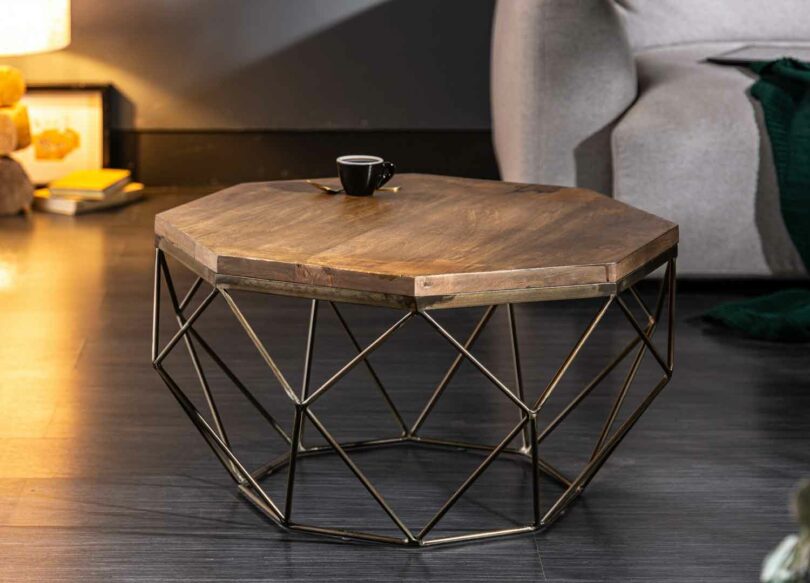 Table de salon en bois d'acacia massif