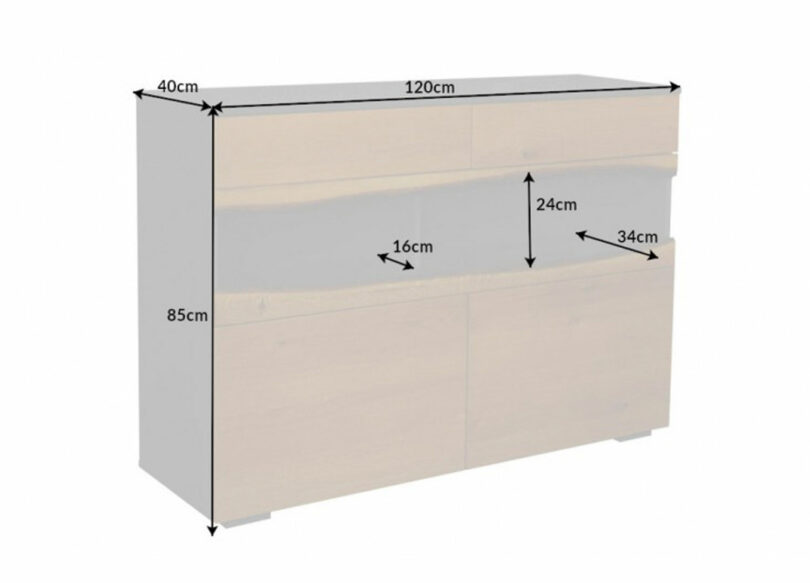 Dimensions du buffet en bois