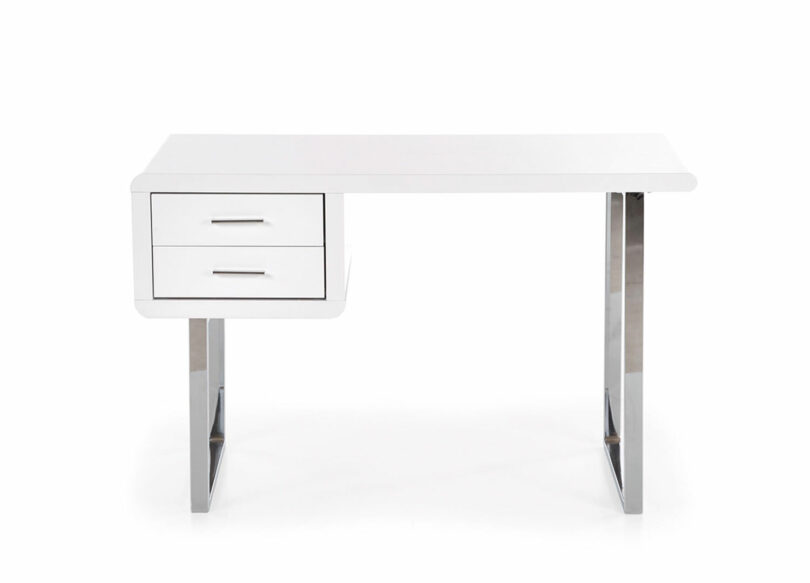 bureau de travail blanc brillant