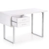 bureau avec 2 tiroirs blanc brillant