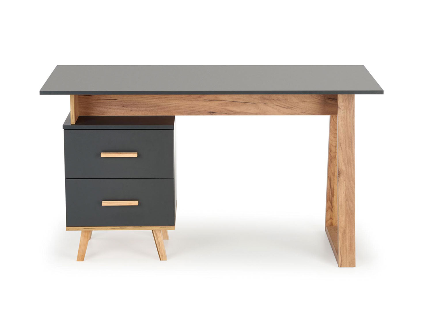 Bureau, armoire et étagère Kasini Bois Naturel et Anthracite