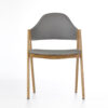 chaise de salle à manger design en simili cuir gris