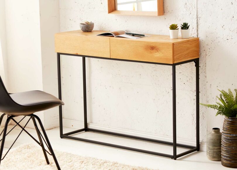 console 100 cm pas cher en bois plaqué