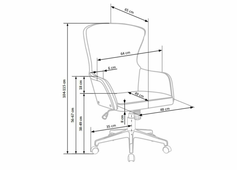 dimensions du fauteuil de bureau