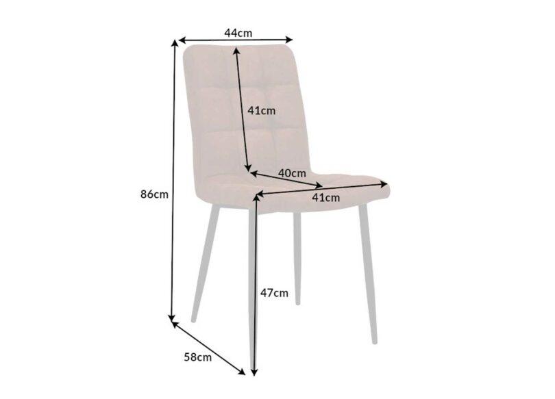 détails des dimensions de la chaise