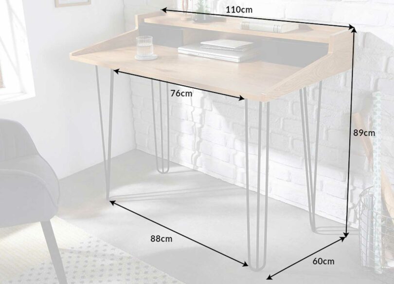 dimensions du bureau en bois plaqué