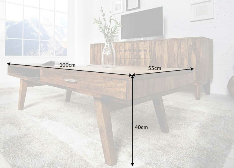 dimensions de la table de salon rétro