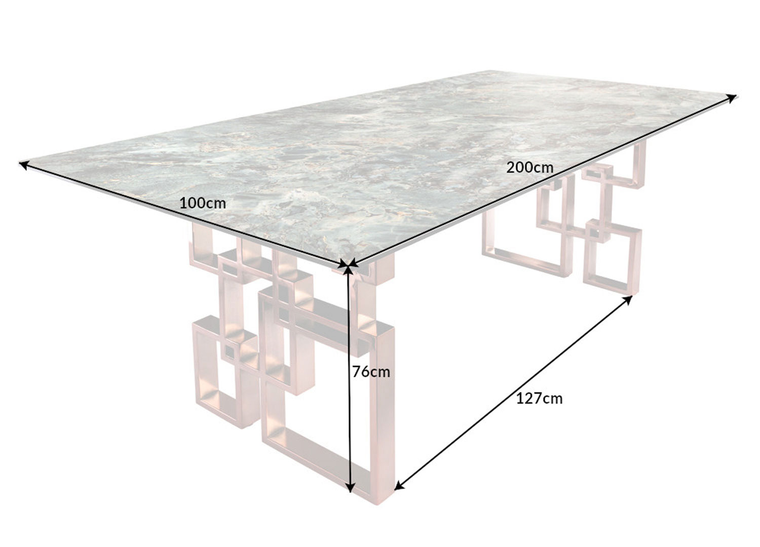 détails des dimensions de la table