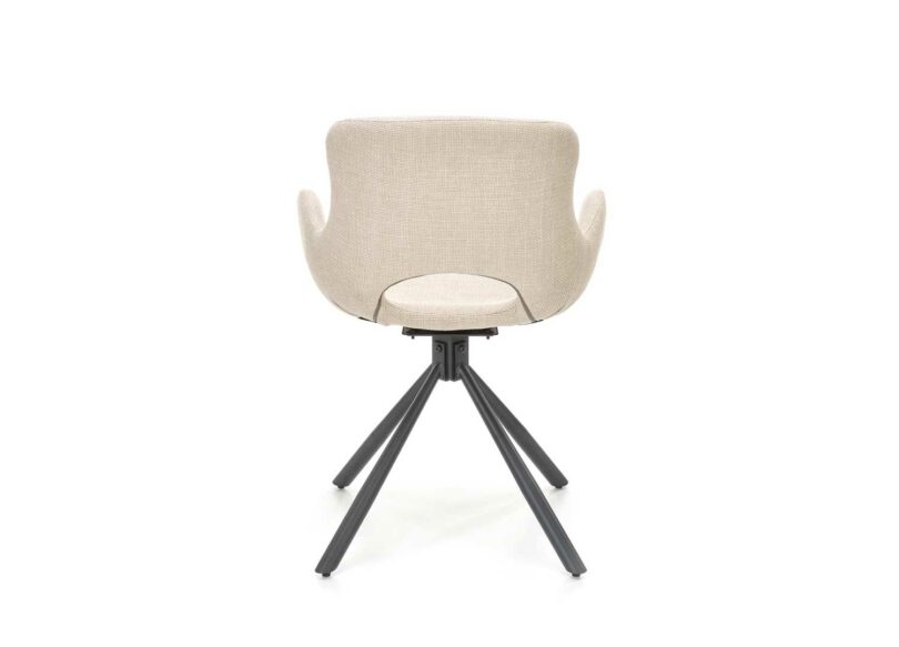 dos des chaises de salle à manger en tissu beige