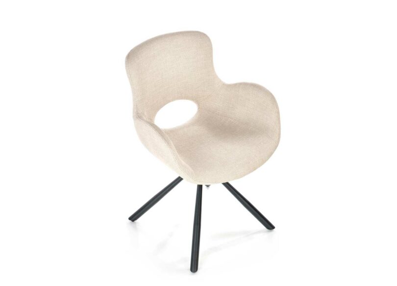 chaise moderne en tissu et métal noir