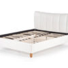 lit avec sommier inclus en simili cuir blanc