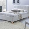 lit 160/200 cm en simili cuir blanc design