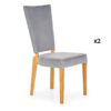 lot de 2 chaises de salle à manger en tissu gris