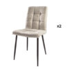 ensemble 2 chaises en microfibre gris clair - Gris clair