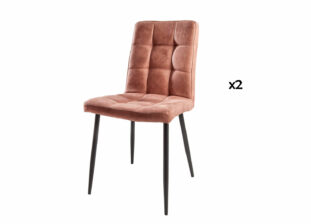 ensemble 2 chaises en microfibre brun vintage