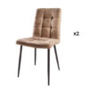 ensemble 2 chaises en microfibre taupe - Taupe