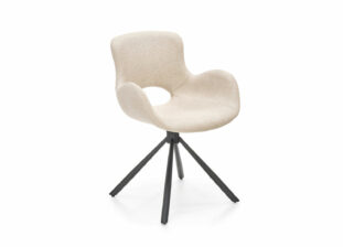 lot de 2 fauteuils de salle à manger en tissu beige