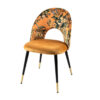 ensemble de 2 chaises en velours à fleurs orange - Orange