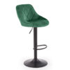 lot de 2 tabourets de bar moderne en velours gris et métal noir