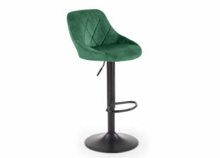 lot de 2 tabourets de bar moderne en velours gris et métal noir