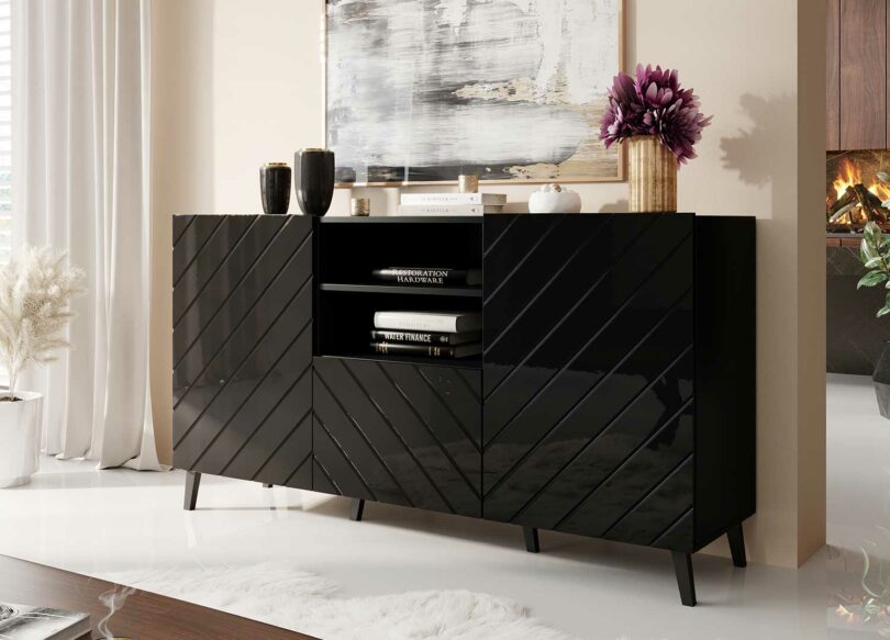 buffet long 2 portes 1 tiroir