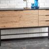 meuble buffet contemporain 160 cm bois plaqué