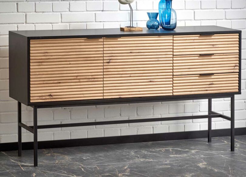 meuble buffet contemporain 160 cm bois plaqué