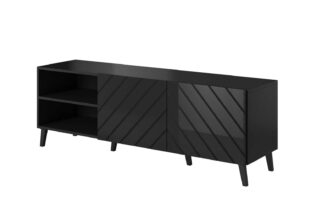 meuble tv design noir brillant et mat