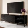 meuble tv 150 cm noir brillant