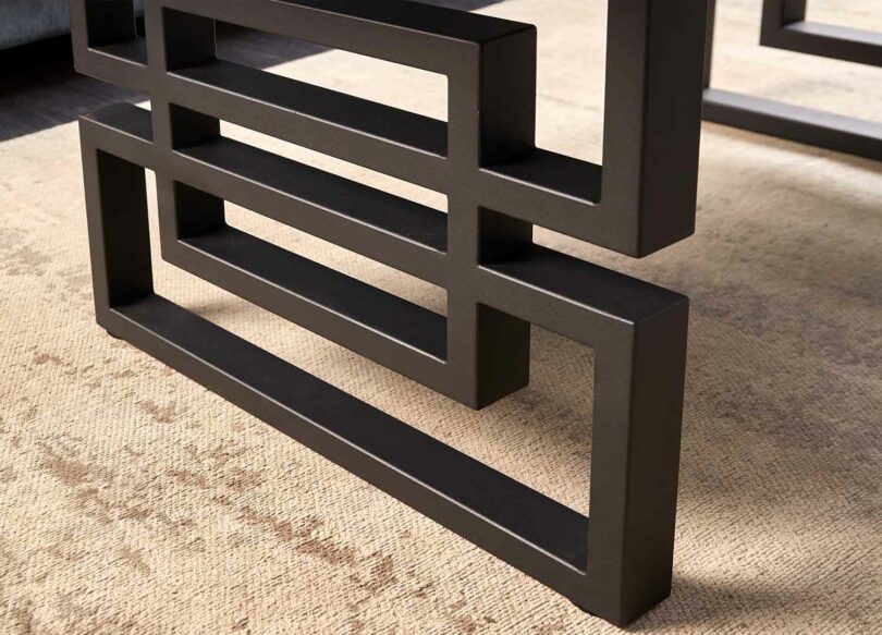 piétement design métal noir poudré