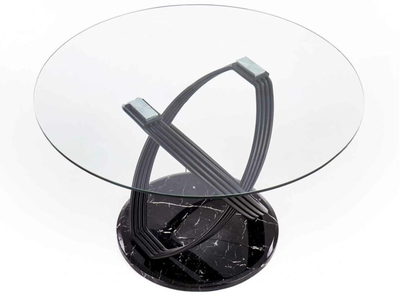 table de salle à manger moderne ronde en verre
