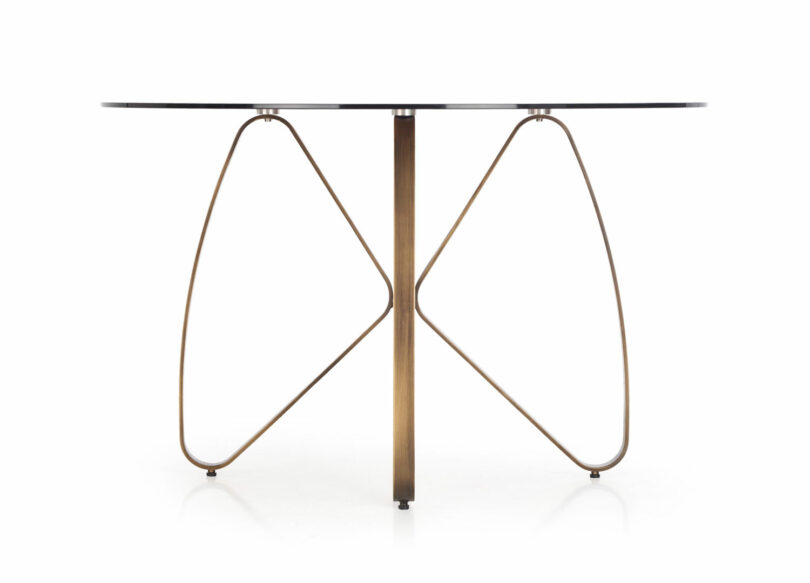 table de repas ronde en verre