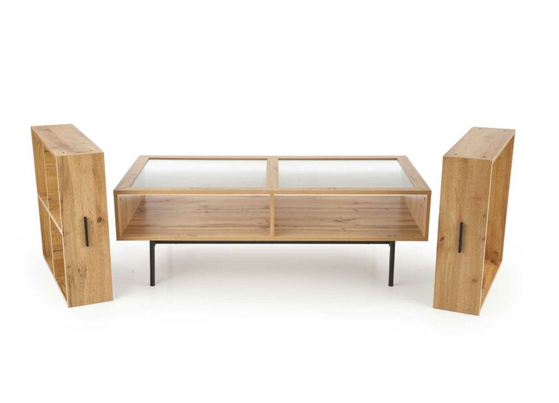 table de salon avec 2 tiroirs de rangement sans glissières