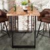 table de bar 120 cm en bois massif style industriel