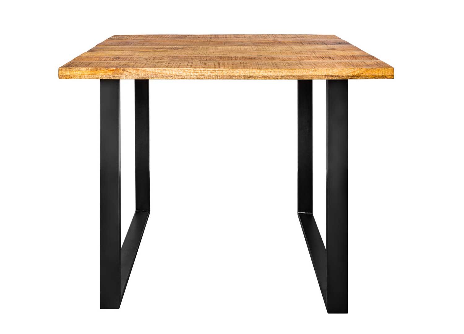 table de bar haute en bois de manguier et métal noir