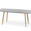 table à manger design plateau gris et pied bois