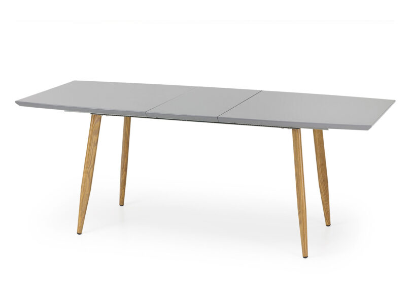 table à manger design plateau gris et pied bois