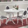 table de repas shabby chic avec allonge centrale papillon