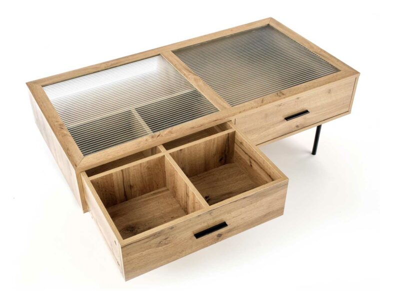table basse avec 2 tiroirs de rangement