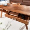 table basse avec rangement en bois style rétro