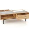table basse 120 cm aspect chêne avec 2 tiroirs