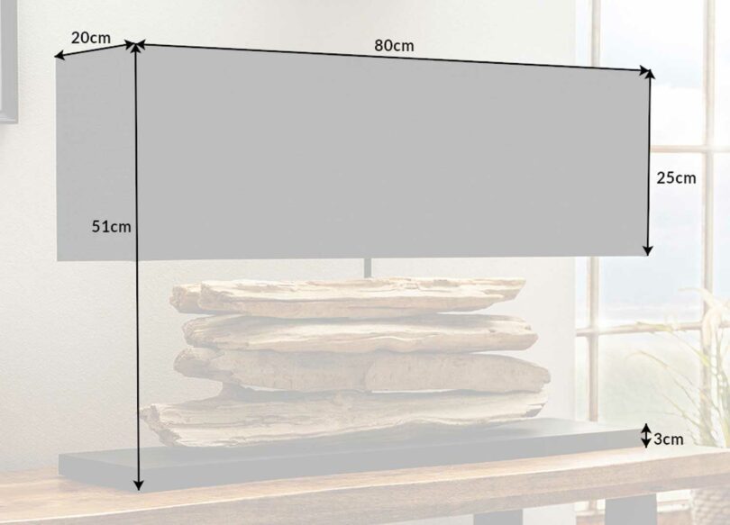 Dimensions de la lampe de table