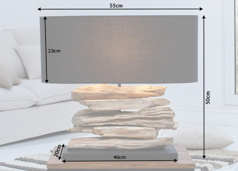 Dimensions de la lampe de chevet