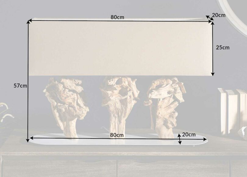 Dimensions de la lampe de table