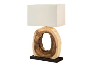 Lampe en bois flotté et lin design