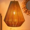 Luminaire en bois de rotin naturel