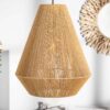 Lampe suspendue en rotin naturel